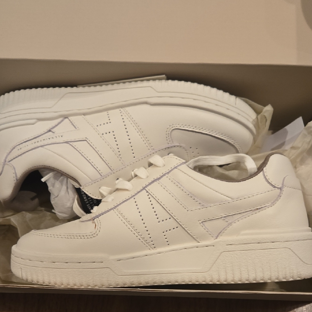 All Saints White Leather Women's Sneakers - Picture 12 of 13